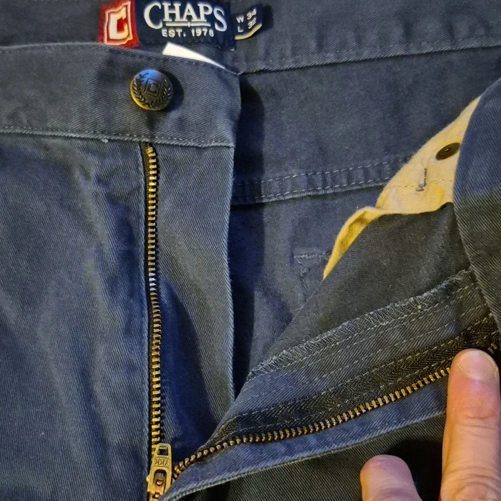 Chaps Mens Dark Blue Chinos Khakis  Size 34x32 Euc